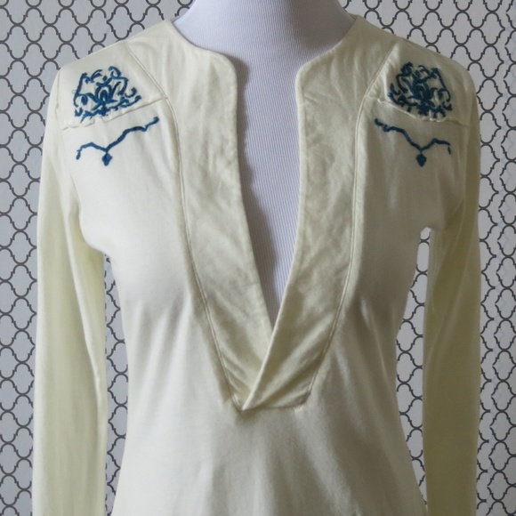 TNA Aritzia Embroidered Braided Long Sleeve Tunic Top Blouse - Size Small - Picture 3 of 8